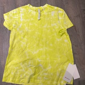 lululemon athletica Yellow Tie-Dye Short Sleeve Tee